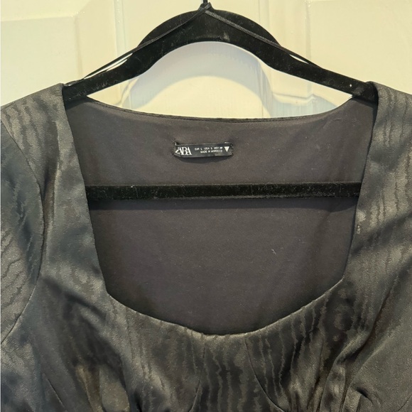Zara Cropped Black Formal Top Size L - Picture 9 of 16